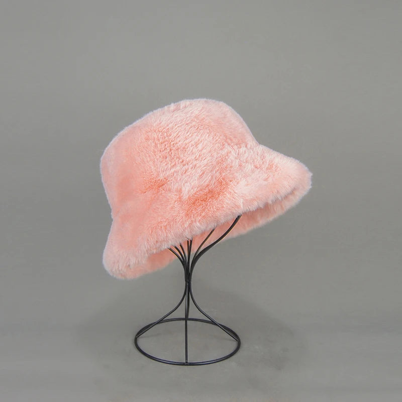 2024 New Rabbit Fur Faux Hats / Women Winter Hat Cotton