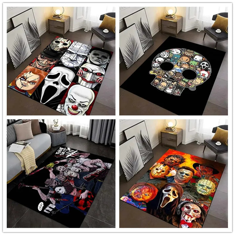 2024 Horror Movie Character Pattern Living Room Carpet  Non-slip Entrance