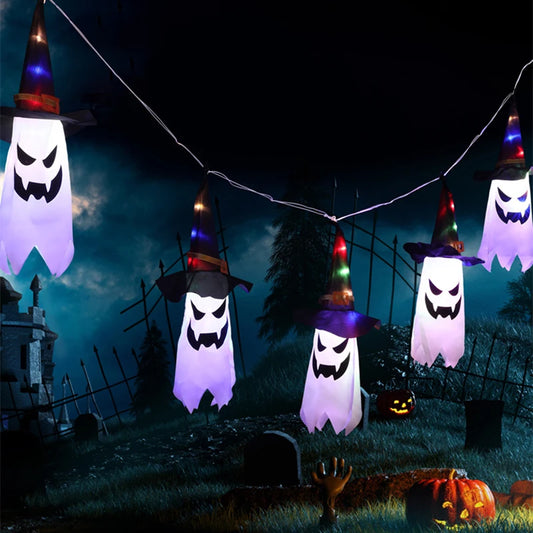 Halloween Lights,11.5ft Battery Operated 5 Ghost Led String Lights