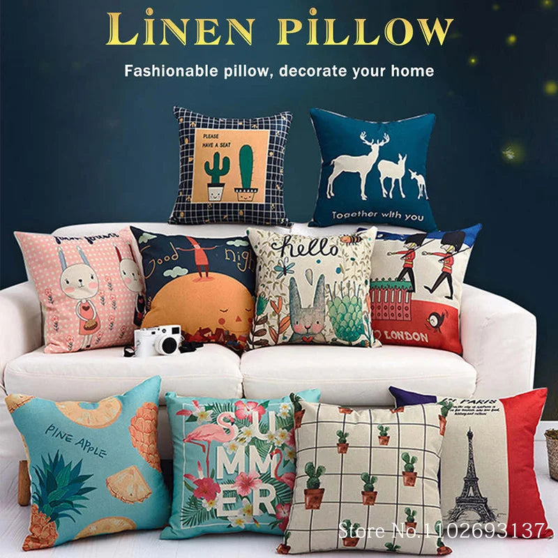 2024 Merry Christmas Pillowcases Sofa Cushion Cover