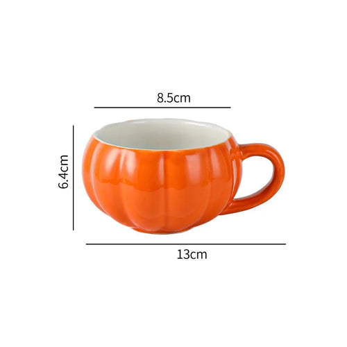 2025 Halloween Creative Pumpkin Mug Ceramic Cup With Spoon Soup Mug With