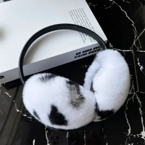 Women's Real Rex Rabbit Fur Earmuffs - Soft & Warm Winter Headgear