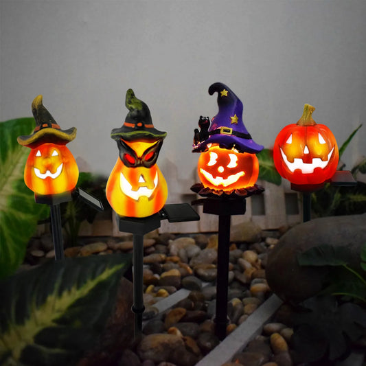 Solar Powered Halloween Pumpkins Outdoor Lights Creative Atmosphere 2024