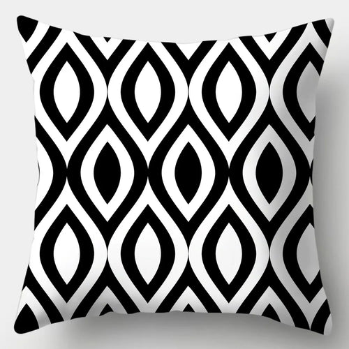 Home Decoration Black and White Series Printed Pillowcase Square Sofa