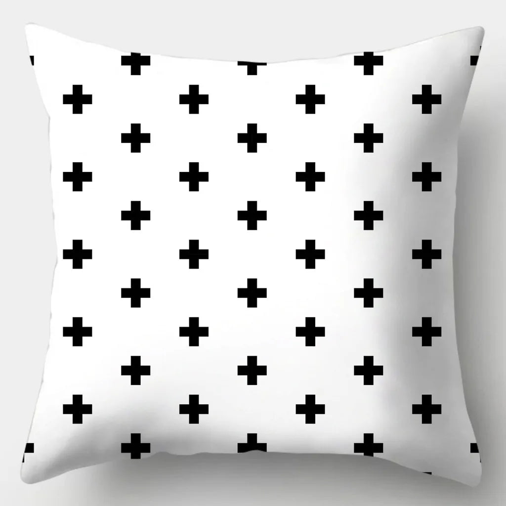 Home Decoration Black and White Series Printed Pillowcase Square Sofa