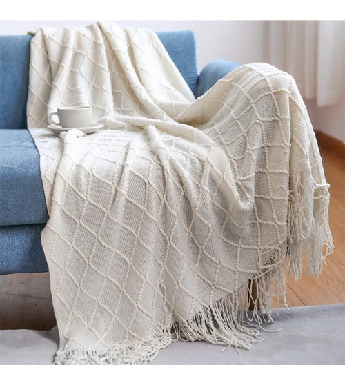 2024 White Boho Blankets / Chunky Vintage