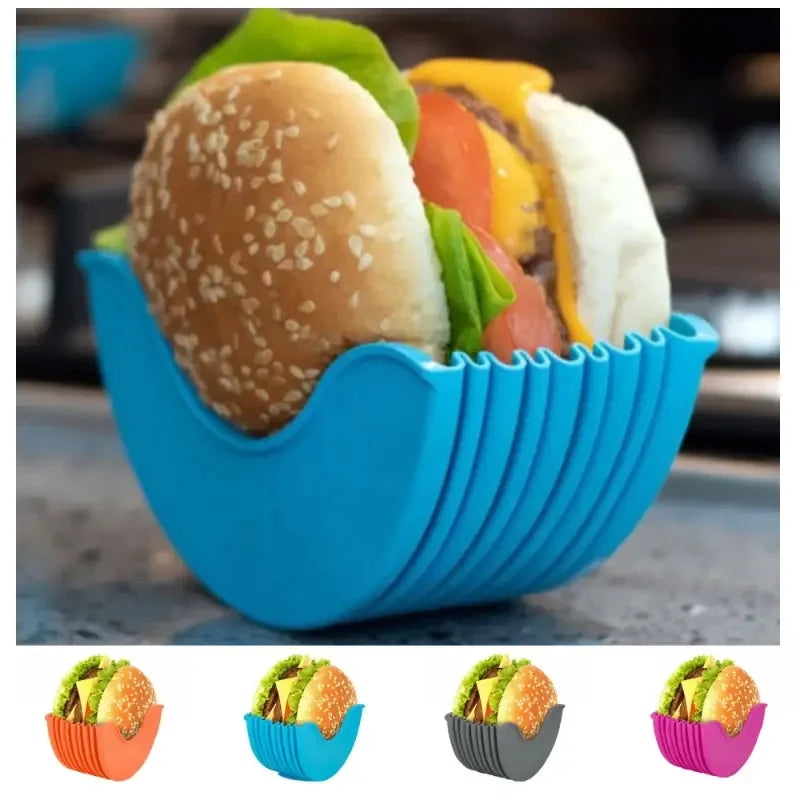 4pcs Retractable Hamburger Holders Hamburger Fixed Box Sandwich Burger