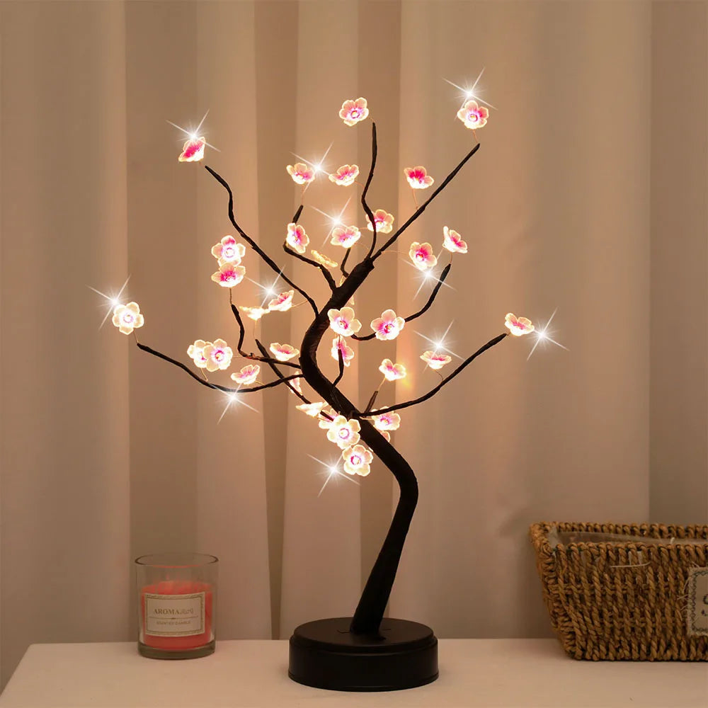 2024 Table Tree Night Light USB/Battery Powered Touch Switch Artificial