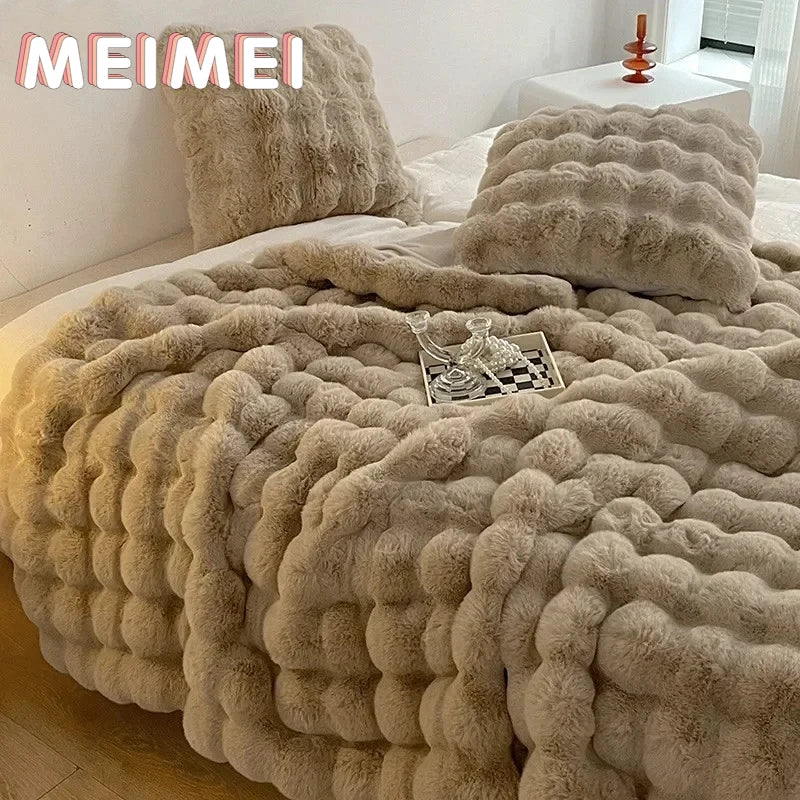 2024 Fur Plush Blanket Winter Warmth Comfortable Blankets