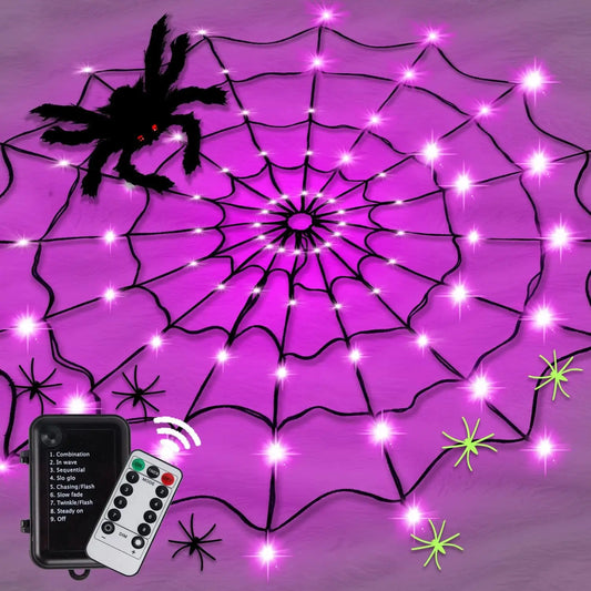 Spooky Glow Spider Web Lights 2024