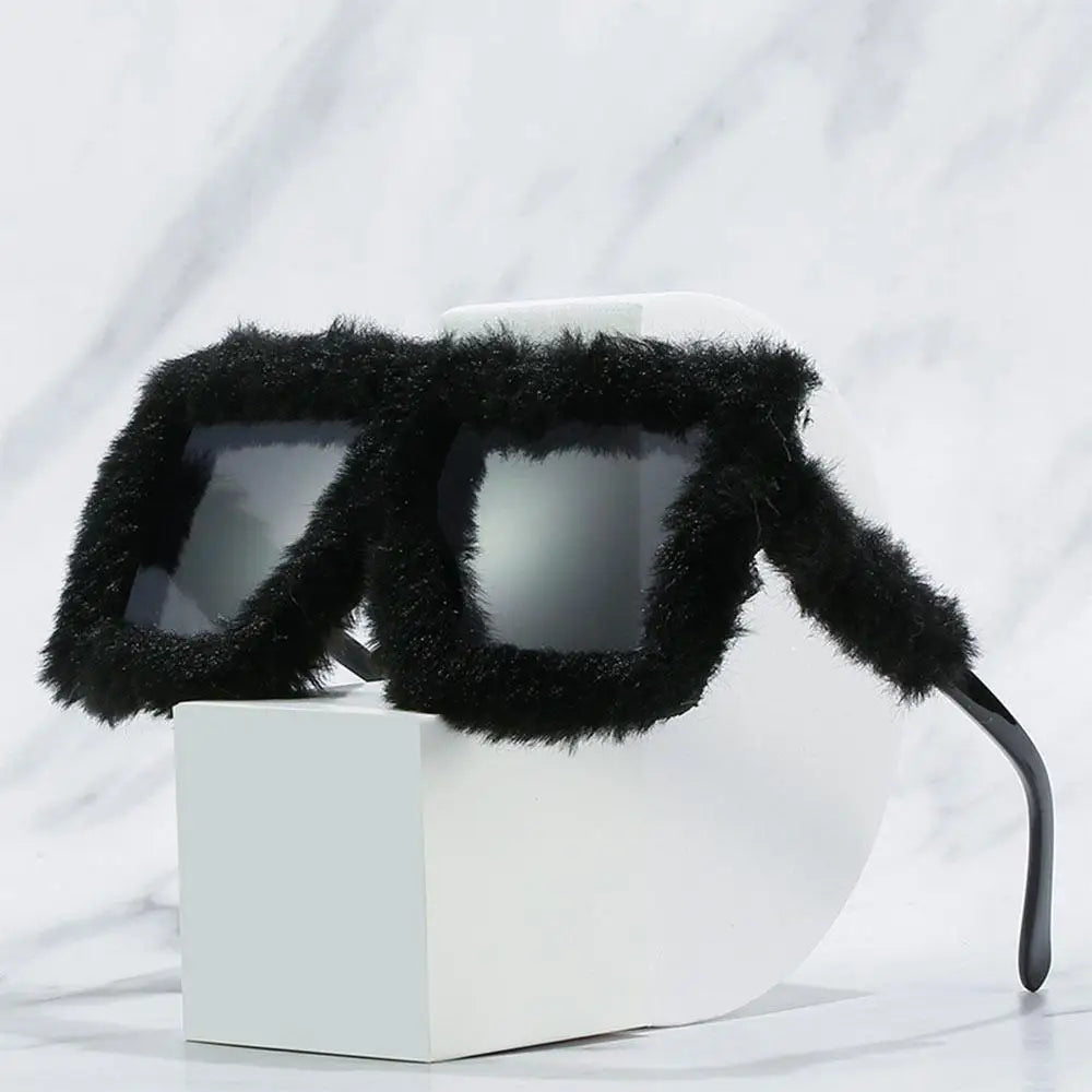 Plush Sunglasses - Soft Fluffy Winter Shades