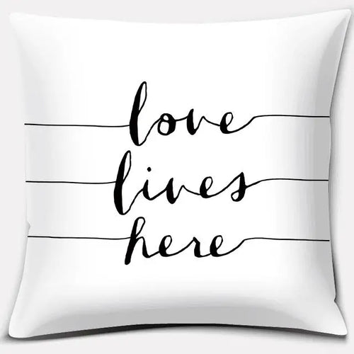 Black and White English Sentence Square Home Decoration Pillowcase