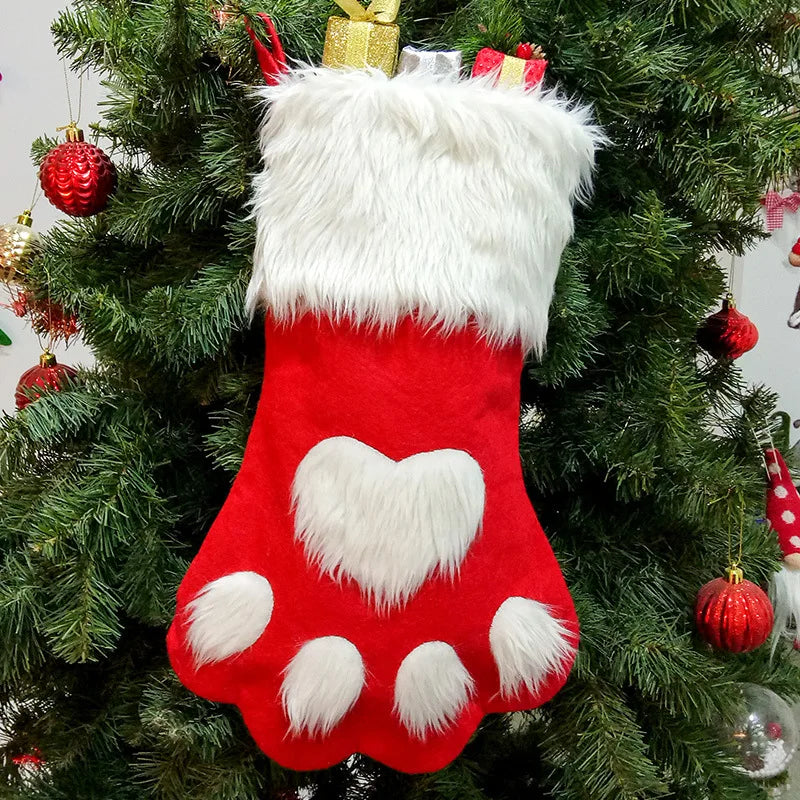 Christmas Socks Dog Paw Christmas Socks New Year Candy Gift Bag