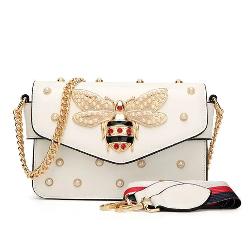 2025 Women's Spliced Bee Shoulder Bag