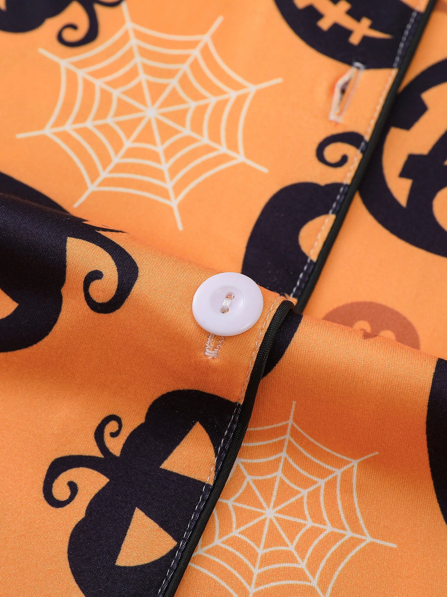 2024 Halloween Pumpkin & Bat Print Women's Pajama Set | Comfortable Sleepwear