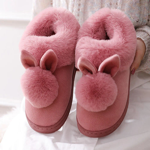 Plush Winter Slippers – Women’s Furry Indoor Comfort Boots