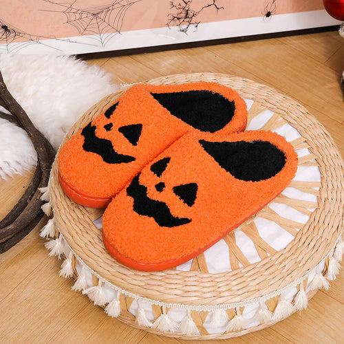 2025 Cozy Halloween Fuzzy Slippers - Closed Toe Soft Sole