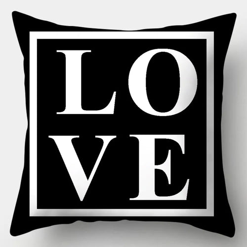 Home Decoration Black and White Series Printed Pillowcase Square Sofa