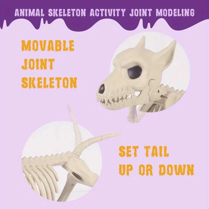 1pc Halloween Creative Home Ornament Animal Skeleton Decoration Little