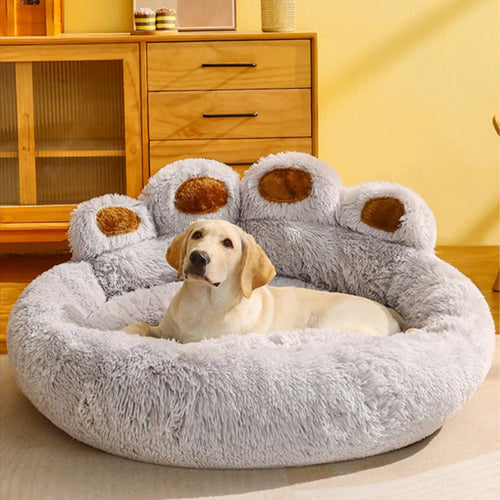 Snuggly Fluffy Dog Bed with Sofa Design for Pets