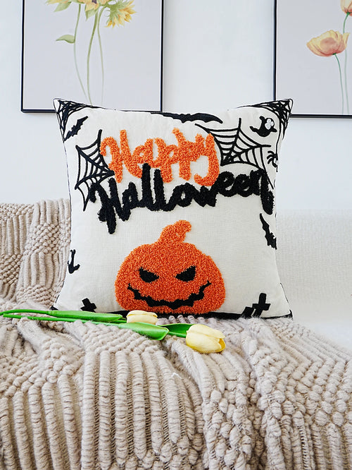 2024 1pc, Halloween Pumpkin Embroidery Throw Pillow Cover