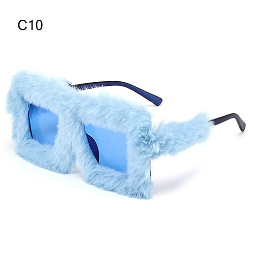 Plush Sunglasses - Soft Fluffy Winter Shades