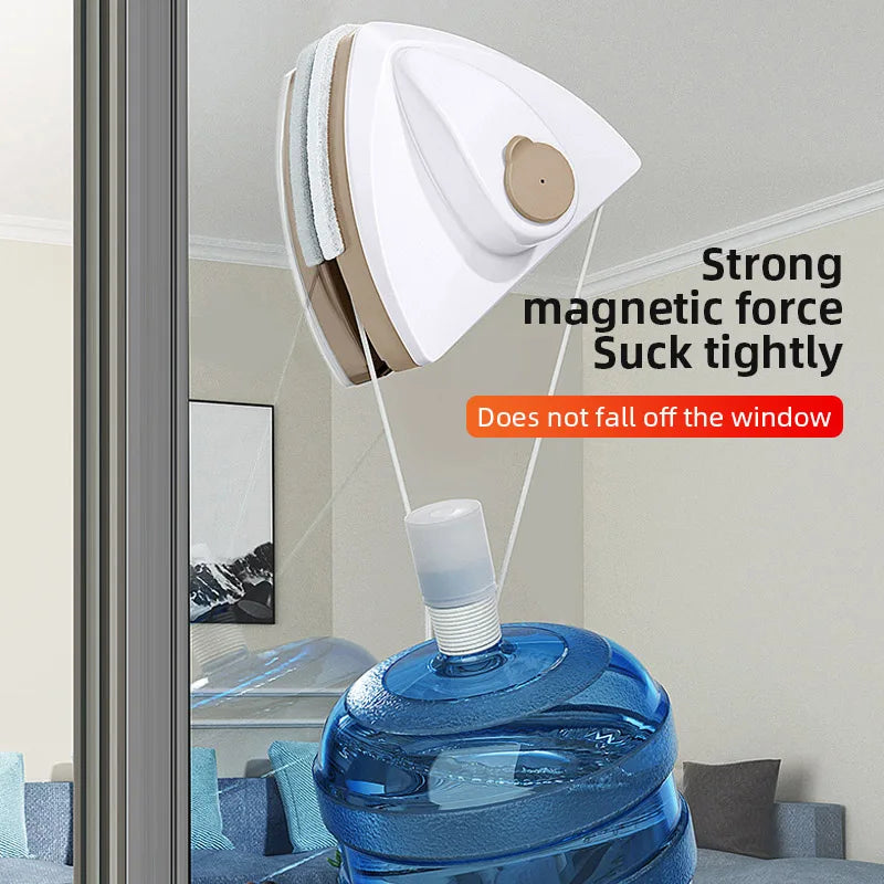 Magnetic Window Cleaner with Automatic Water Discharge