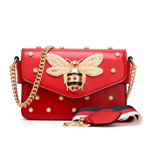 2025 Women's Spliced Bee Shoulder Bag