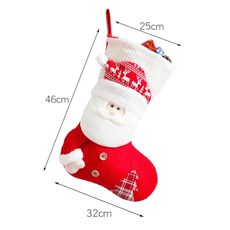 2024 Red White Christmas Stocking Santa Claus / Fireplace Decor