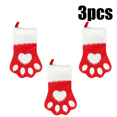 Christmas Socks Dog Paw Christmas Socks New Year Candy Gift Bag