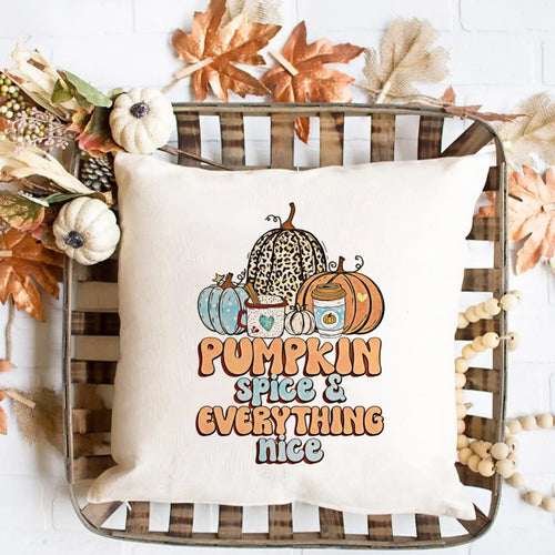 2024 Fall Couch Cover Autumn Cushion Pumpkin Spice and Everything Nice Fall