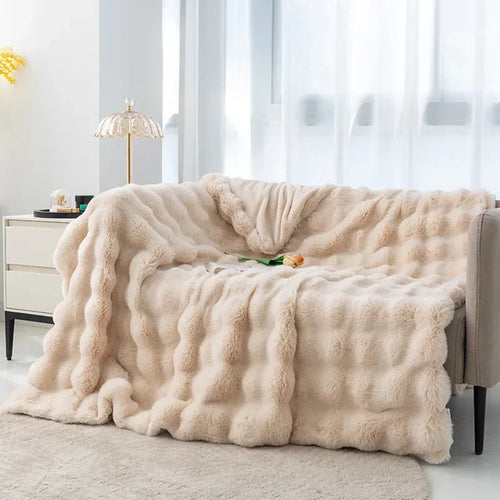 2024 Fur Plush Blanket Winter Warmth Comfortable Blankets