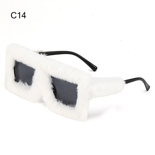 Plush Sunglasses - Soft Fluffy Winter Shades