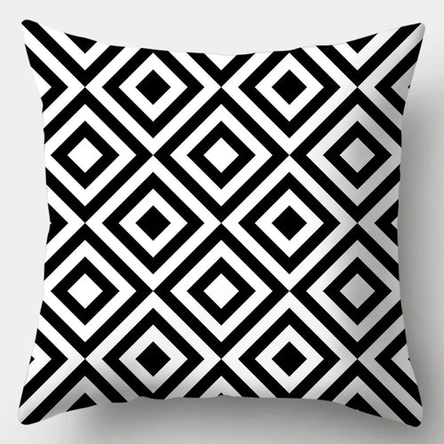 Home Decoration Black and White Series Printed Pillowcase Square Sofa