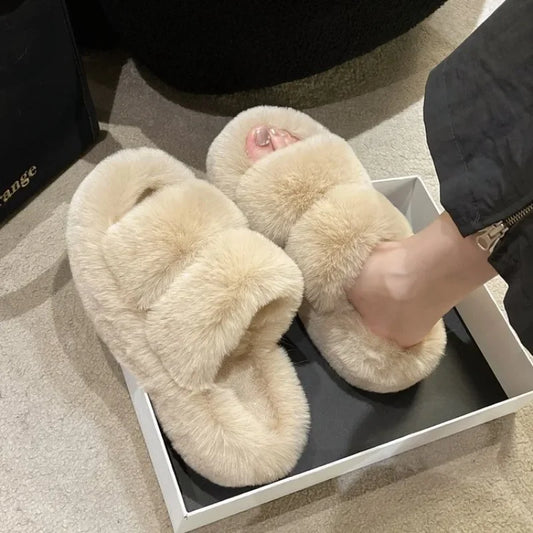 2025 Plush Fur Winter Slippers