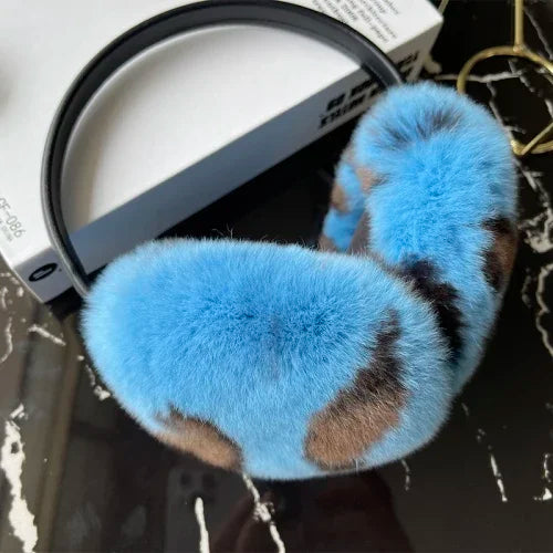 Women's Real Rex Rabbit Fur Earmuffs - Soft & Warm Winter Headgear