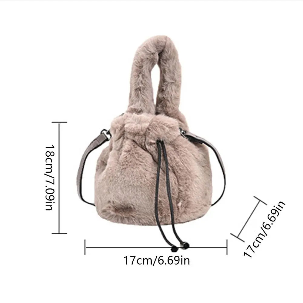 2024 Faux Rabbit Plush Bucket Bag | Niche Design Crossbody