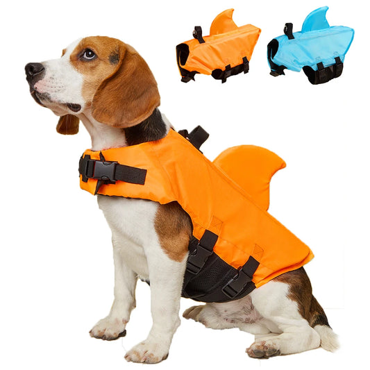 Shark Dog Life Jacket Enhanced Buoyancy Small Dogs Swimming Clothes