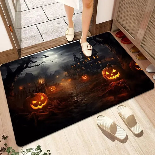 VIKAMA Halloween Mat For The Entrance Door Crystal Velvet Halloween 2024