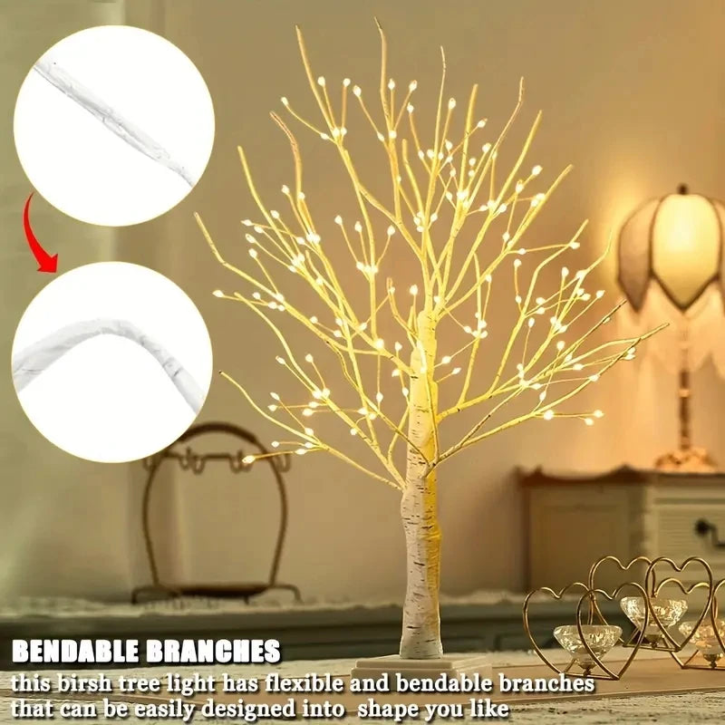 1PC 144 LEDS Birch Tree Lights USB And Battery Power 2024