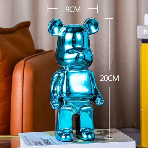 2024 Resin Bear Sculpture | Bold Water Transfer Print Decor for Living Room