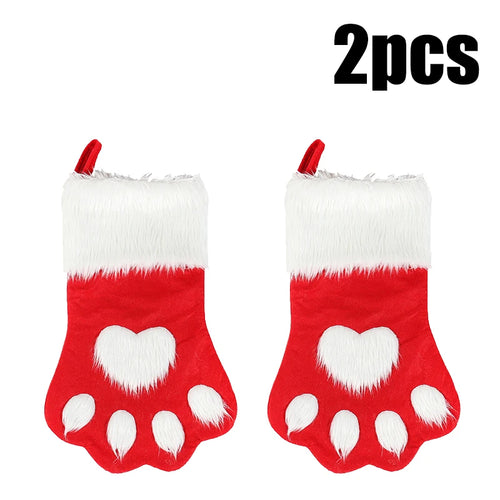 Christmas Socks Dog Paw Christmas Socks New Year Candy Gift Bag