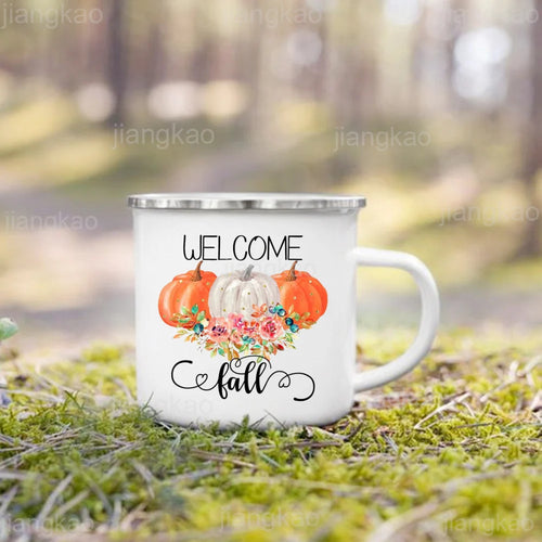 2025 It's Fall Y'all Pumpkin Print Mug Coffee Cup Thanksgiving / Halloween Party Juice