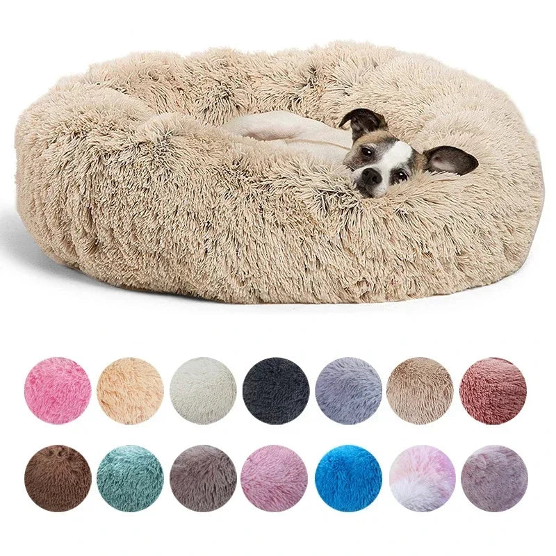 40-90cm Round Pet Bed for Large Dog Bed Super Soft Cat Bed Long Plush 2024