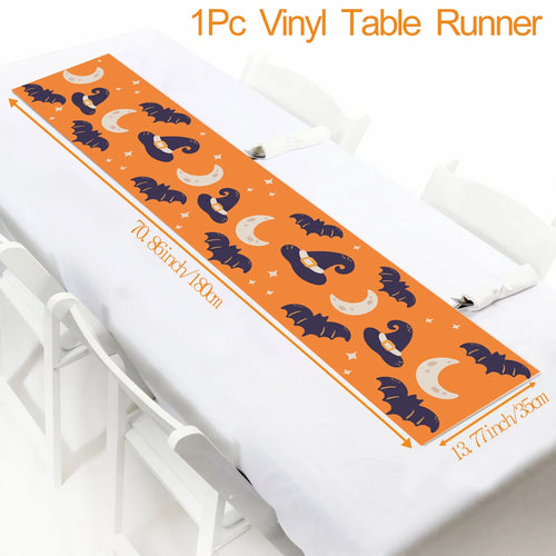 Halloween Decorations Table Runner For Home Pumpkin Bat Flag Cloth