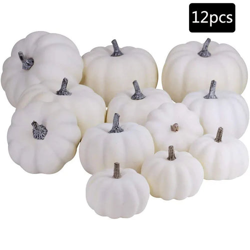 2025 12pcs(3 size) Halloween Thanksgiving Decoration Pumpkin