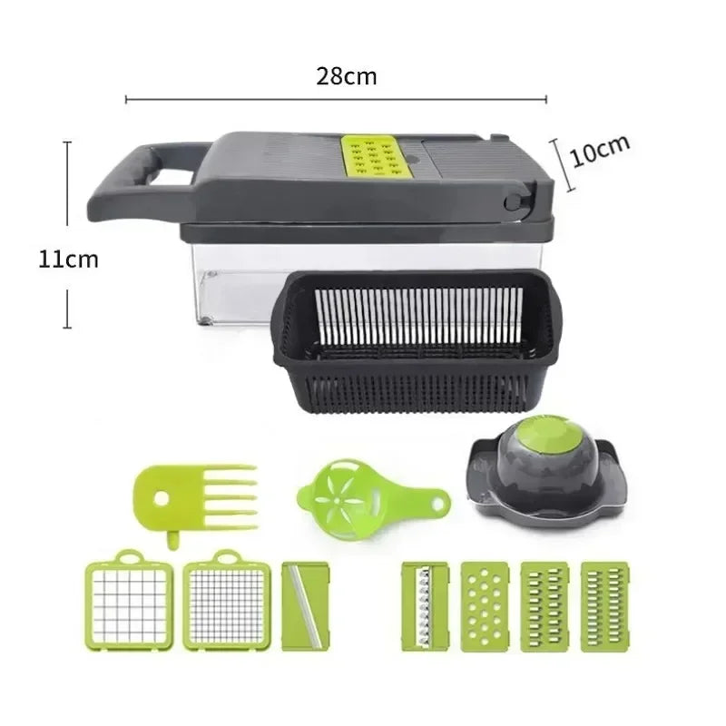 Multifunctional Vegetable Slicer & Dicer, 14/16-in-1 Kitchen Food Chopper with Handle 2025