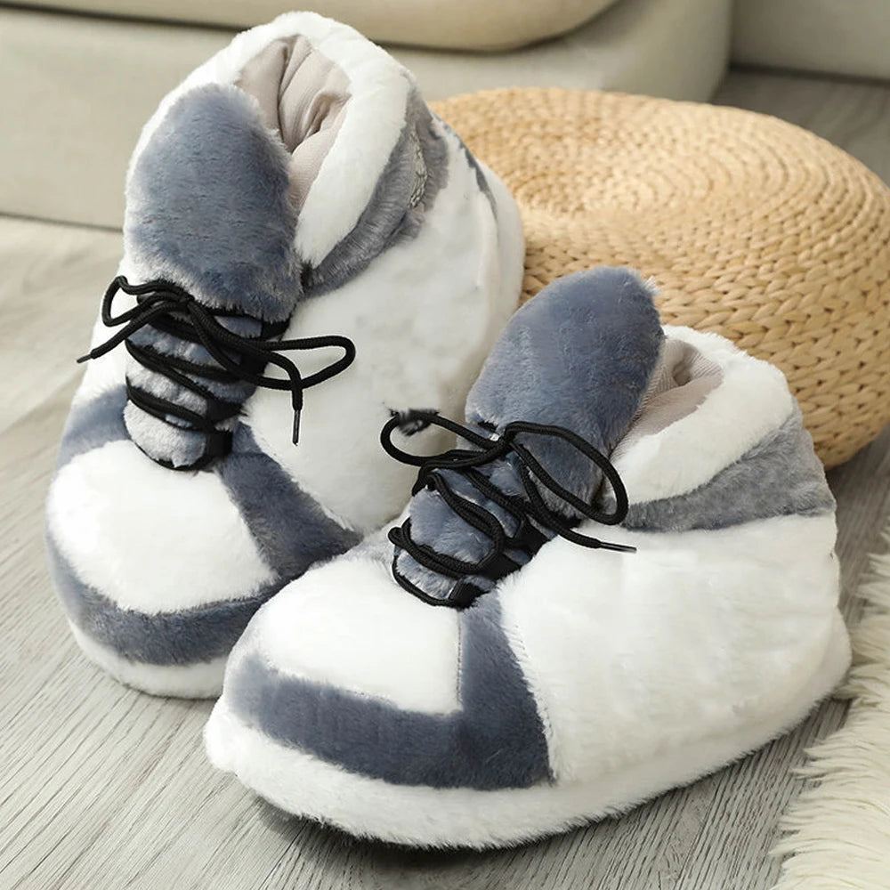 Plush Sneakers Slippers – Novelty Winter Cotton Warm Slippers