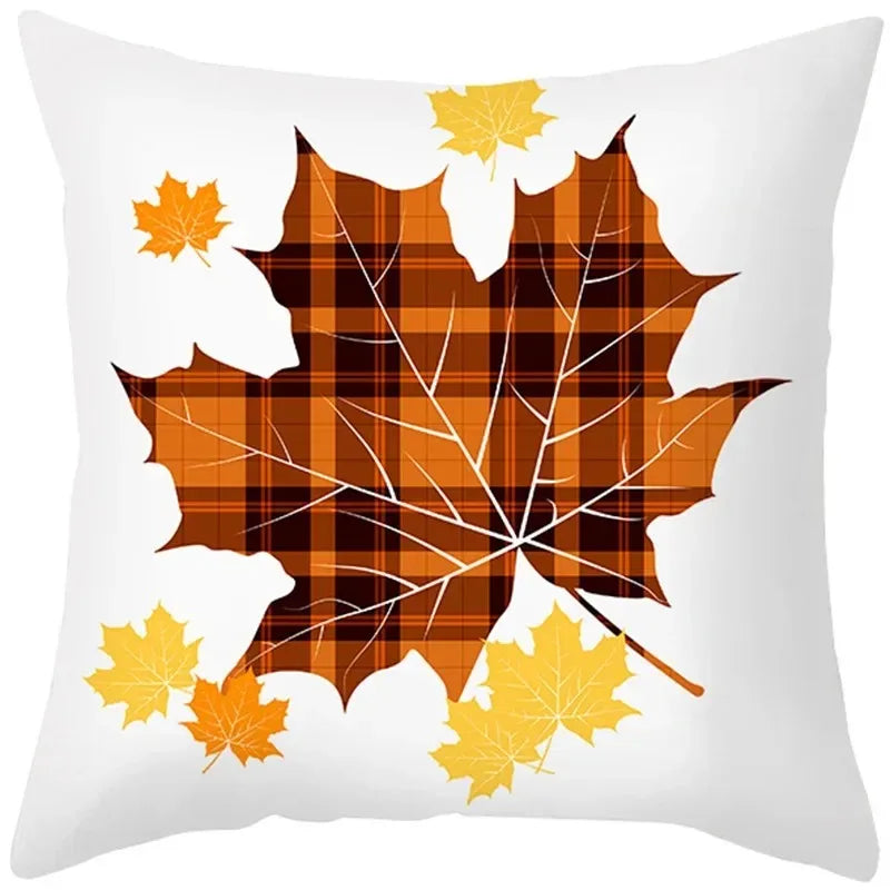 Autumn Maple Leaf Pumpkin Pillowcase 45*45cm Fall Home Decor Grateful