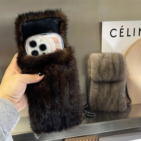 2024 Real Mink Fur Crossbody Bag | Women's Phone & Shoulder Bag